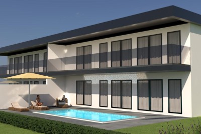 Grundstück mit Meerblick mit Baugenehmigung für ein Doppelhaus - Umag Umgebung