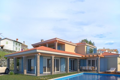 Očarujuća kuća s pogledom na more i infinity bazenom u okolici Buja