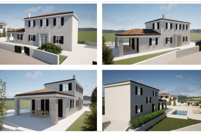 Zemljište s građevinskom dozvolom za kuću s bazenom u okolici Višnjana