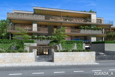 Luxurious apartment on the ground floor with a garden and sea view in Novigrad